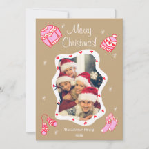 Cozy Cute Sweater Weather Doodle Holiday Card