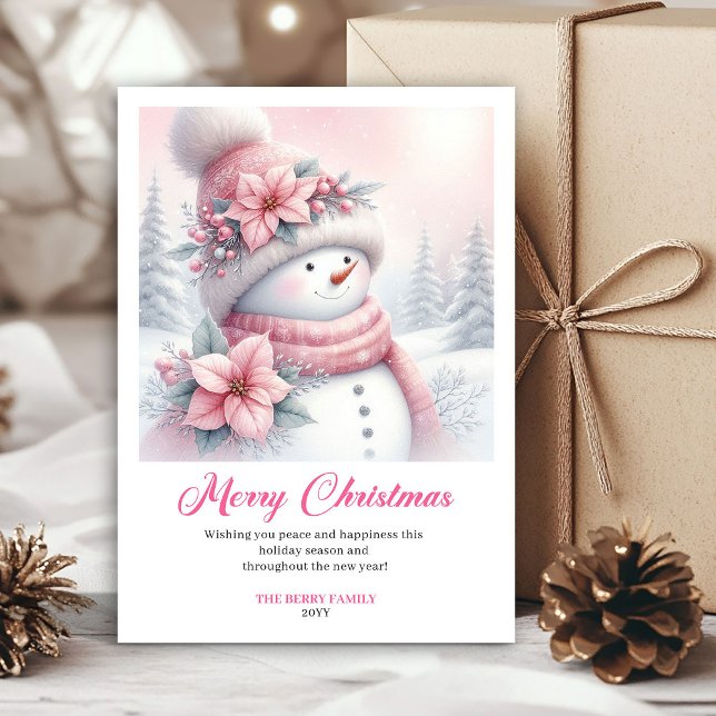 Cartes Pour Fêtes Annuelles Cozy Pink Snowman Kids Download Christmas Greeting (Cozy Pink Snowman Kids Download Christmas Greeting Card

)