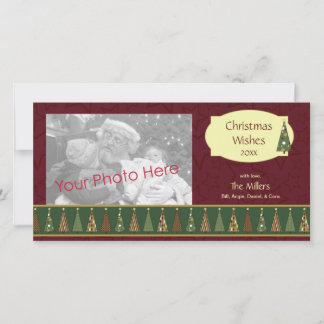 Cartes Pour Fêtes Annuelles Cozy Red and Green Christmas Tree Photo Card