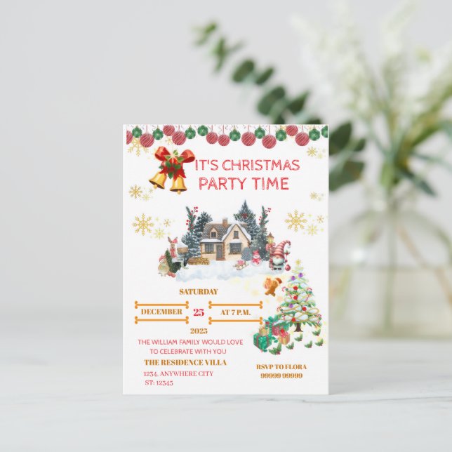 Cartes Pour Fêtes Annuelles Cozy Santa Christmas Post Card (Debout devant)