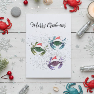 Cartes Pour Fêtes Annuelles Crabe Amour Noël Crustacé Coloré