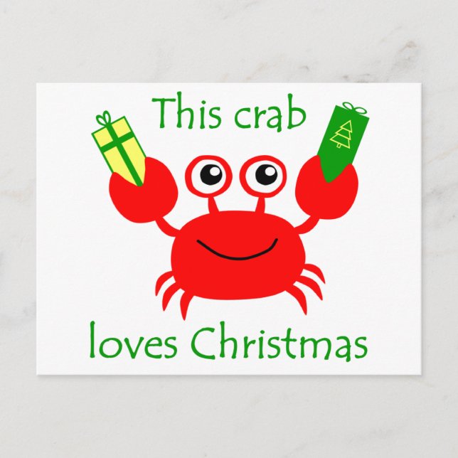 Cartes Pour Fêtes Annuelles Crabe de Noël (Devant)