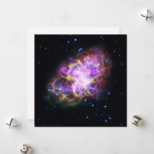 Cartes Pour Fêtes Annuelles Crabe Nebula Supernova Remnant Hubble Composite (Devant/Arrière en situation)
