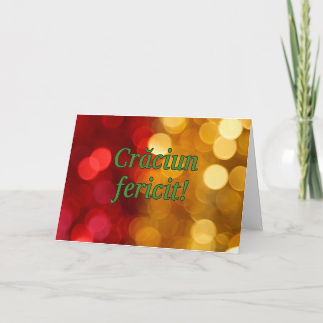 Cartes Pour Fêtes Annuelles Crăciun fericit ! Joyeux Noël en roumain (Devant)
