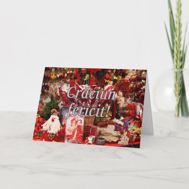 Cartes Pour Fêtes Annuelles Crăciun fericit ! Joyeux Noël en roumain wf (Devant)