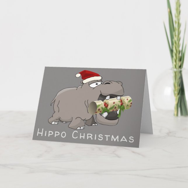 Cartes Pour Fêtes Annuelles Crackers de Noël hippo (Devant)