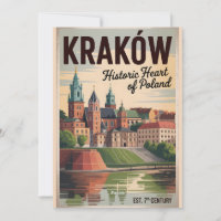 Cracovie Pologne Paysage Urbain Rétro Ciel Voyage