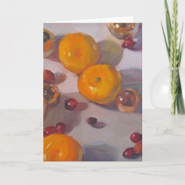Cartes Pour Fêtes Annuelles "Cranberry Orange Christmas" (Devant)