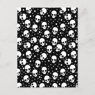 Cartes Pour Fêtes Annuelles Crâne à pois monochrome