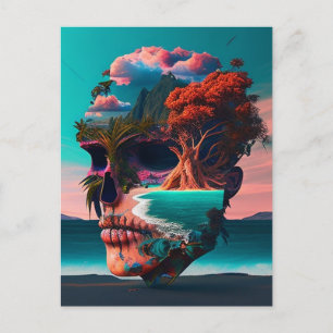 Cartes Pour Fêtes Annuelles Crâne coloré
