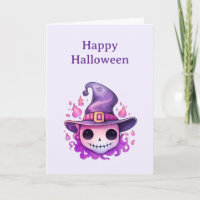 Crâne dans un chapeau de sorcière Fantaisie Hallow