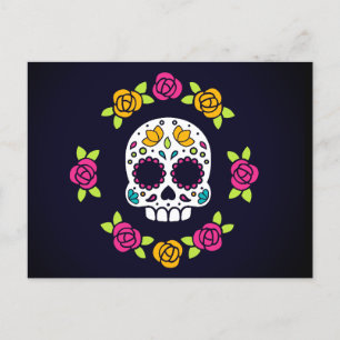 Cartes Pour Fêtes Annuelles Crâne de la Catrina florale Dia De Los Muertos