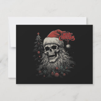 Cartes Pour Fêtes Annuelles Crâne de squelette Noël joyeux drôle Santa apparié