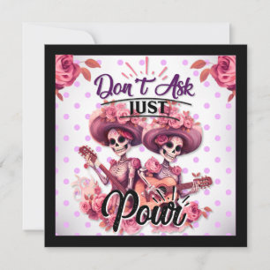 Cartes Pour Fêtes Annuelles Crâne de Sucre Violet et Joli