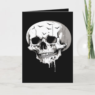 Cartes Pour Fêtes Annuelles Crâne en train de fondre avec imagerie de chauve-s