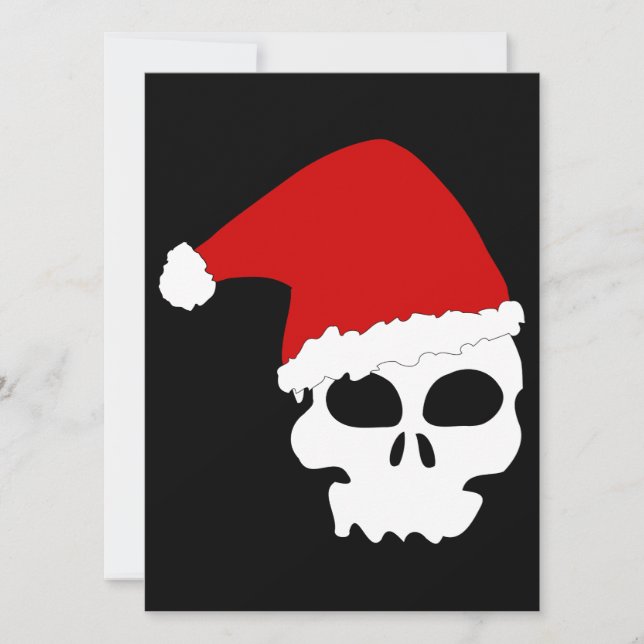 Cartes Pour Fêtes Annuelles crâne goth noël (Devant)