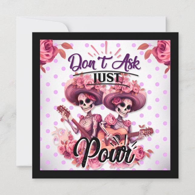 Cartes Pour Fêtes Annuelles Crâne pourpre et joli sucre (Devant)