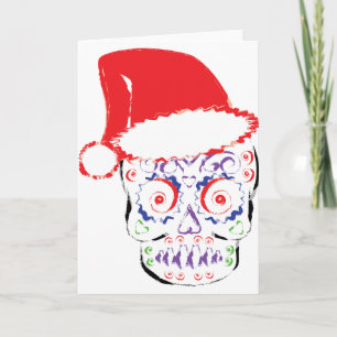 Cartes Pour Fêtes Annuelles Crâne sucre Père Noël