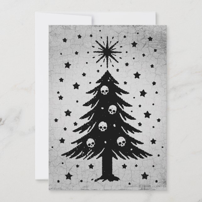 Cartes Pour Fêtes Annuelles Crânes Pour Arbre De Noël (Devant)