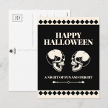 Crânes riants d'Halloween amusement et effroi