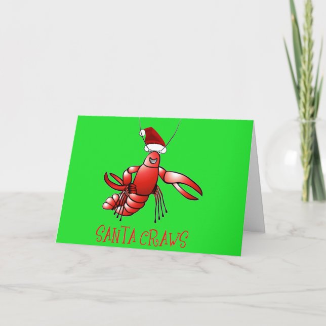 Cartes Pour Fêtes Annuelles Crawdad de Père Noël (jabots de Père Noël) (Devant)