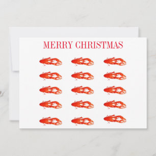 Cartes Pour Fêtes Annuelles Crawfish Joyeux Noël