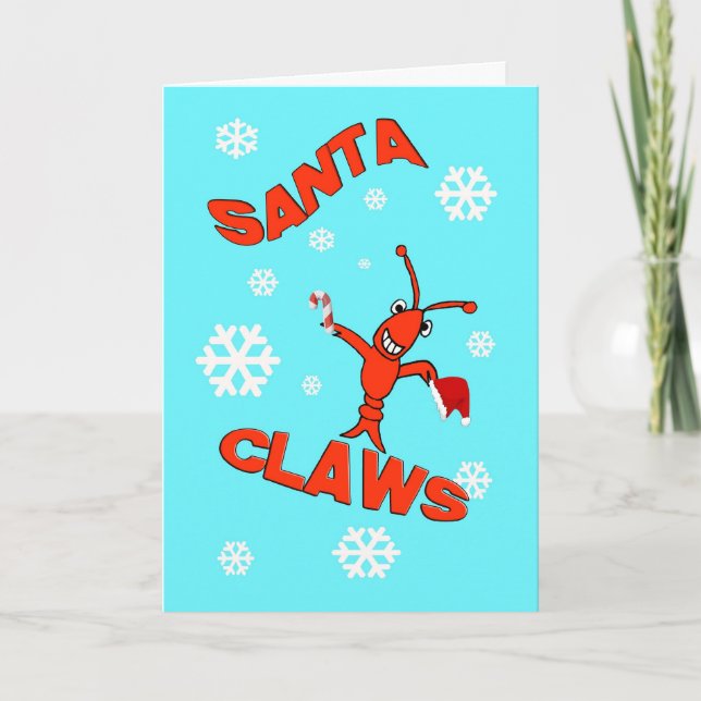 Cartes Pour Fêtes Annuelles Crawfish Père Noël Claws Noël (Devant)
