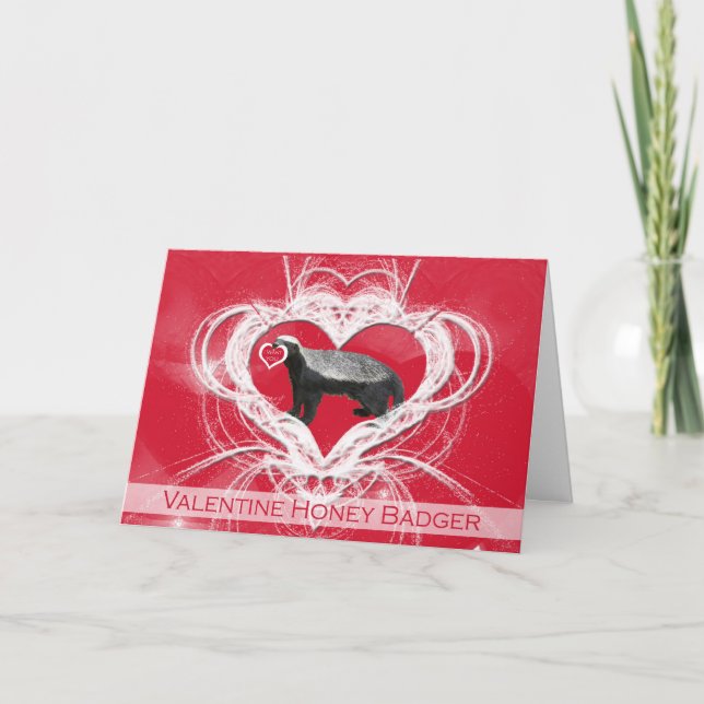 Cartes Pour Fêtes Annuelles Crazy Honey Badger Valentine's Day Card (Devant)