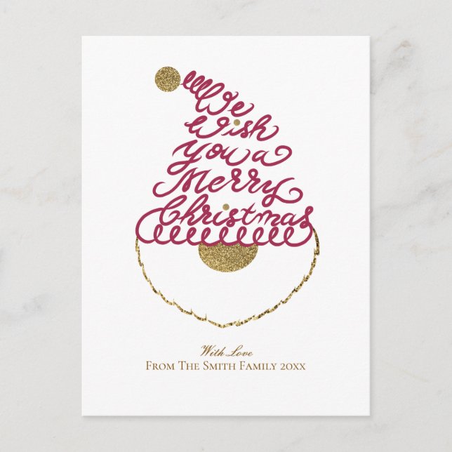 Cartes Pour Fêtes Annuelles Create Your Own Cute Glitter Santa Christmas  (Devant)