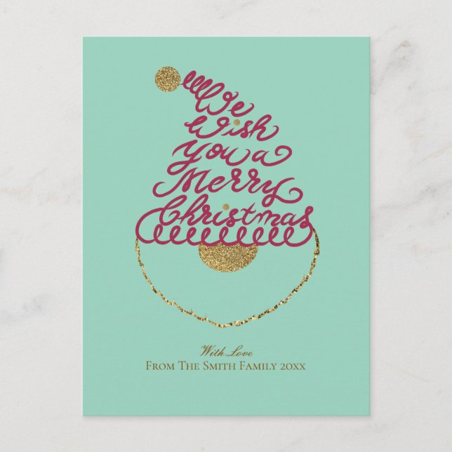 Cartes Pour Fêtes Annuelles Create Your Own Cute Glitter Santa Christmas  (Devant)