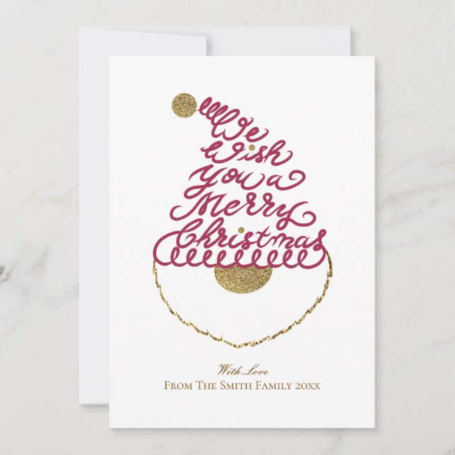 Cartes Pour Fêtes Annuelles Create Your Own Cute Glitter Santa Christmas Flat  (Devant)