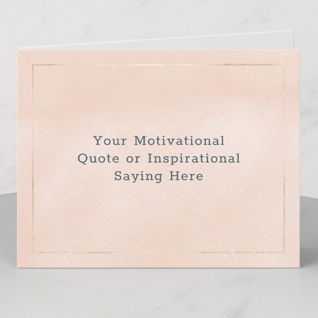 Cartes Pour Fêtes Annuelles Create Your Own Motivational Quote Blush Pink Gold (Créateur téléchargé)
