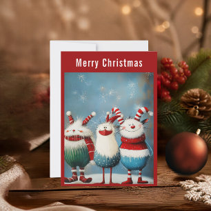 Cartes Pour Fêtes Annuelles Créatures de Noël Bizarres
