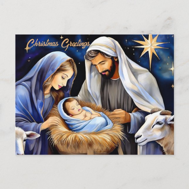 Cartes Pour Fêtes Annuelles crèche de Noël  (Devant)