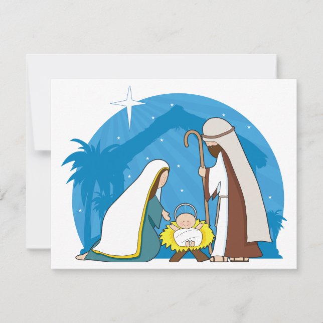 Cartes Pour Fêtes Annuelles Crèche de Noël (Devant)