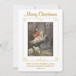 Cartes Pour Fêtes Annuelles Crèche de Noël Religieux