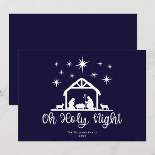 Cartes Pour Fêtes Annuelles Crèche Oh Sainte Nuit Script 