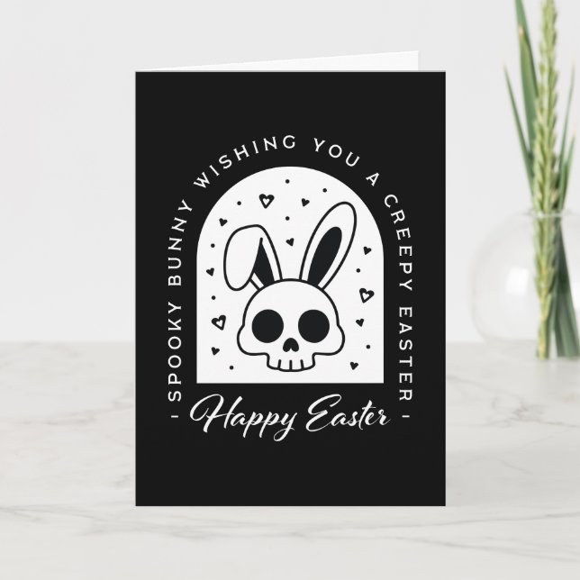 Cartes Pour Fêtes Annuelles Creepy Happy Easter bunny skull gothic aesthetic (Devant)
