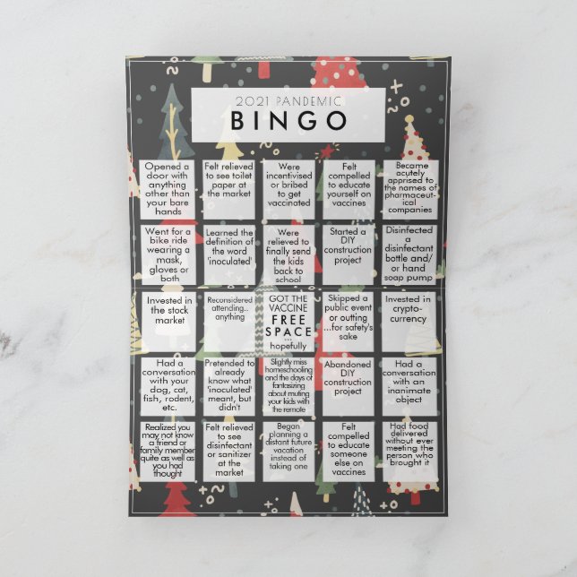 Cartes Pour Fêtes Annuelles Créer Un Bingo Pandémique 2021 Funny Photo Noël (Intérieur)