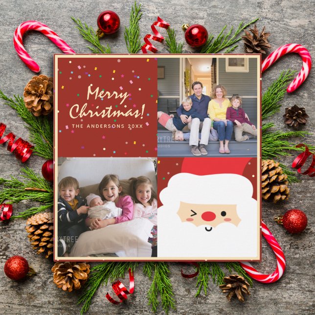 Cartes Pour Fêtes Annuelles Créer votre photo Elegant Photo de famille Noël (Créateur téléchargé)
