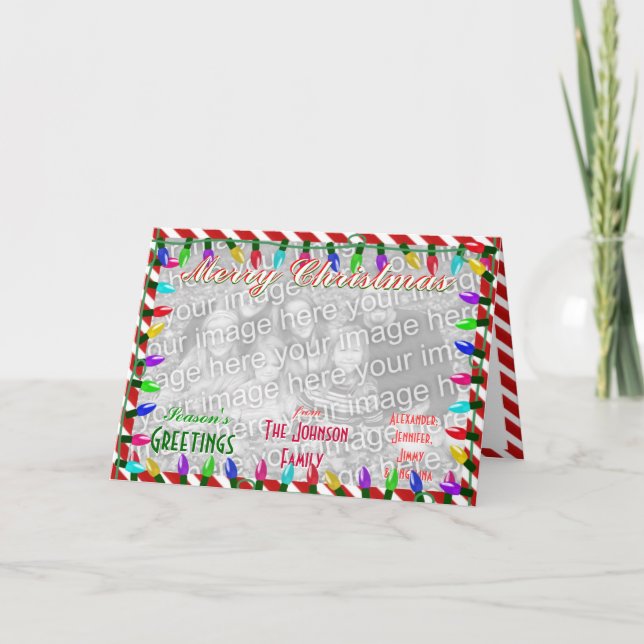 Cartes Pour Fêtes Annuelles Créez une photo de famille faite sur commande de (Devant)