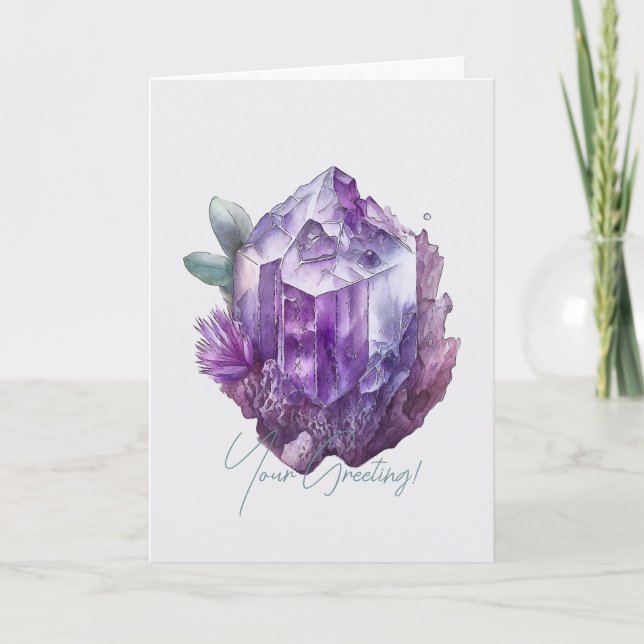 Cartes Pour Fêtes Annuelles Créez Vos Propres Cristaux D'Améthyste Violet (Devant)