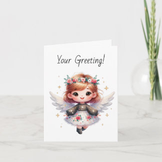 Cartes Pour Fêtes Annuelles Créez votre propre Ange de Noël Floral Cheery