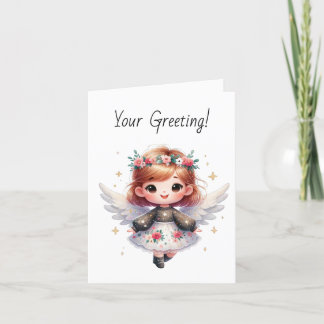 Cartes Pour Fêtes Annuelles Créez votre propre Ange de Noël Floral Cheery