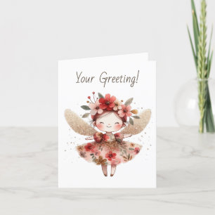 Cartes Pour Fêtes Annuelles Créez votre propre ange Rose étincelant
