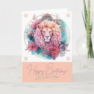 Cartes Pour Fêtes Annuelles Créez Votre Propre Beau Lion Zodiaque