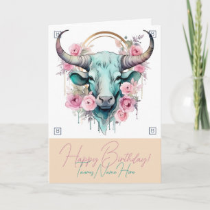 Cartes Pour Fêtes Annuelles Créez Votre Propre Beau Taureau Zodiaque
