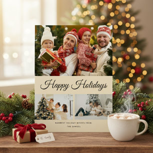 Cartes Pour Fêtes Annuelles Créez Votre Propre Collage de Photos Fond Jaune