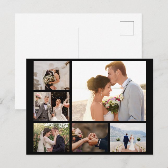 Cartes Pour Fêtes Annuelles Créez votre propre collection photo 6 noir (Devant / Derrière)