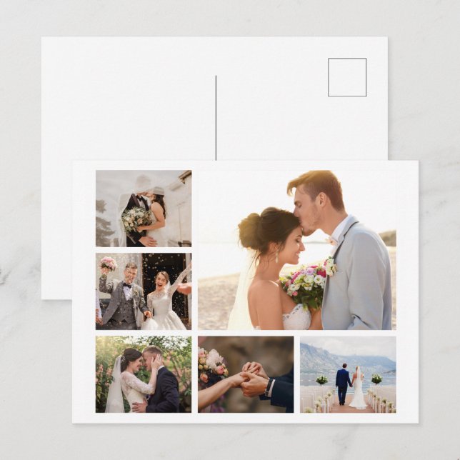 Cartes Pour Fêtes Annuelles Créez votre propre collection photo de 6 personnes (Devant / Derrière)